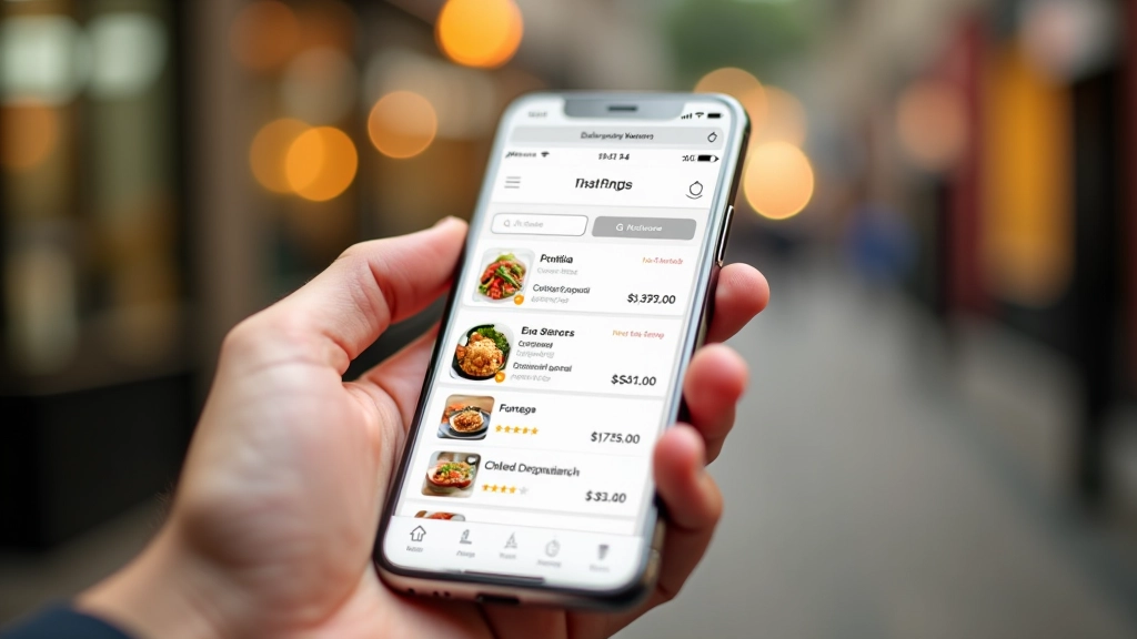 Thuisbezorgd-stijl bestelinterface op smartphone scherm met restaurant menu