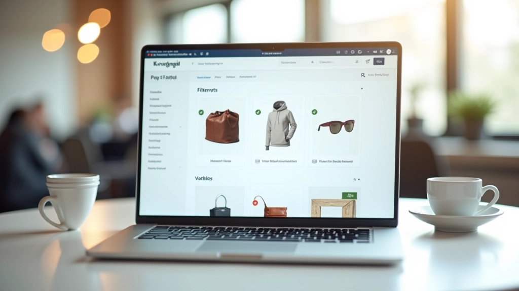 Moderne Nederlandse webshop met iDEAL betaalmethode en productfilters op grote scherm