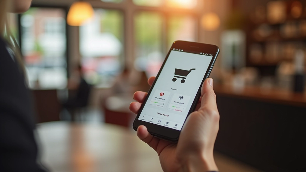 Smartphone toont productfilter interface met categorieën, prijsregelaar en sorteermogelijkheden voor mobiel winkelen